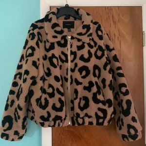 Animal print Sherpa coat 2XL